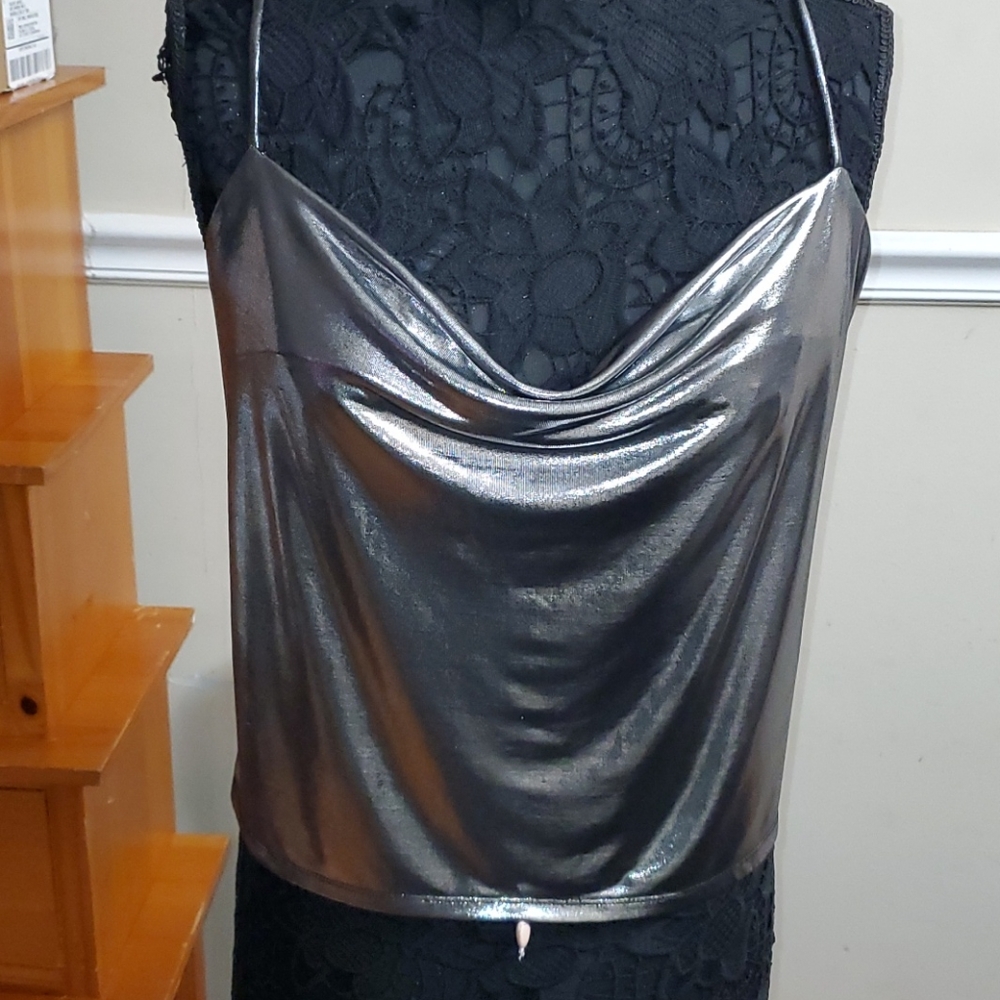 Silver tank top, Small, 36 bust, 20 length